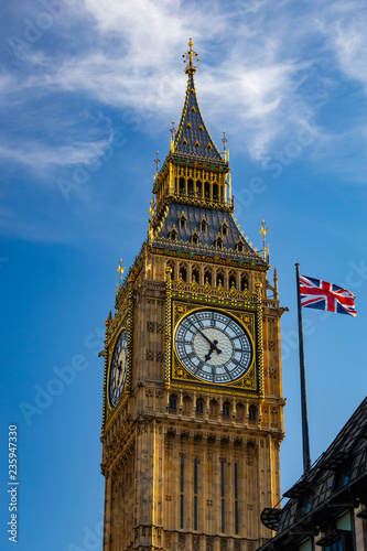 The famous ‘Big Ben’ housed in the Elizabeth clock tower of Westminster Palace.
