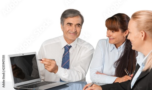 Portrait of Business People Working with Laptop