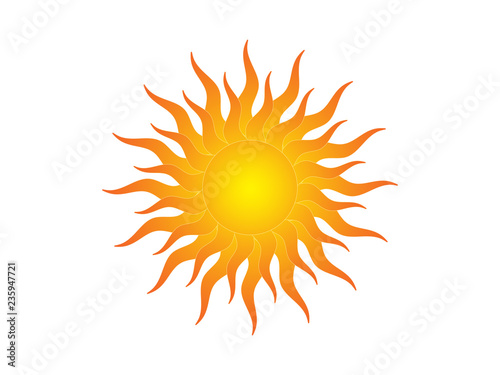 Sun on a white background