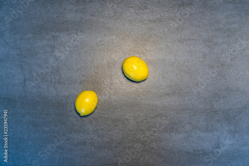 lemon on a gray background