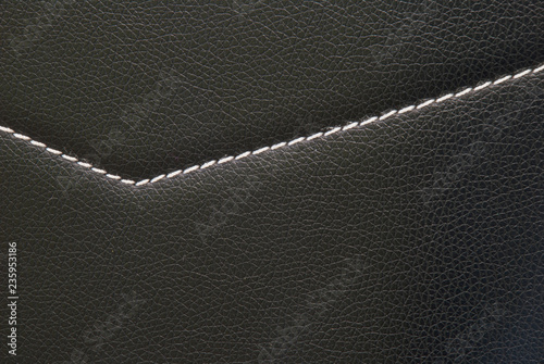 Eco leather with stripes stitched across cross for car interior photo