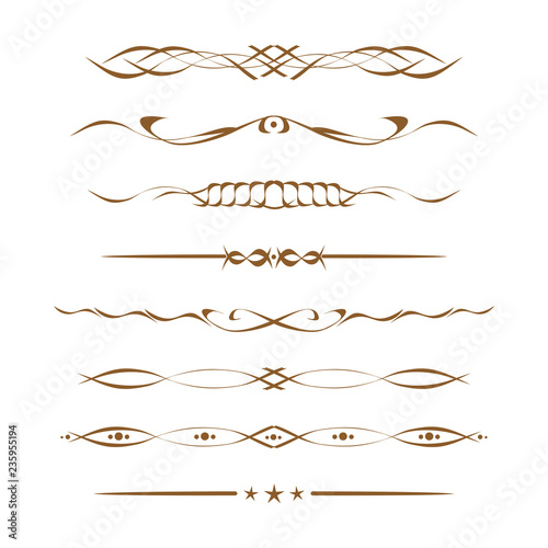 Decorative elements and page decoration. Vector set

