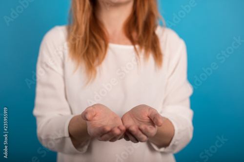 girl with open hands