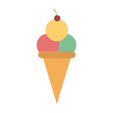 Ice cream cone with three scoops