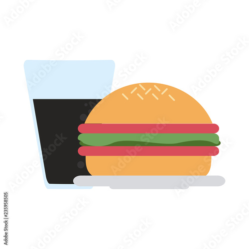 Burger and soda cup