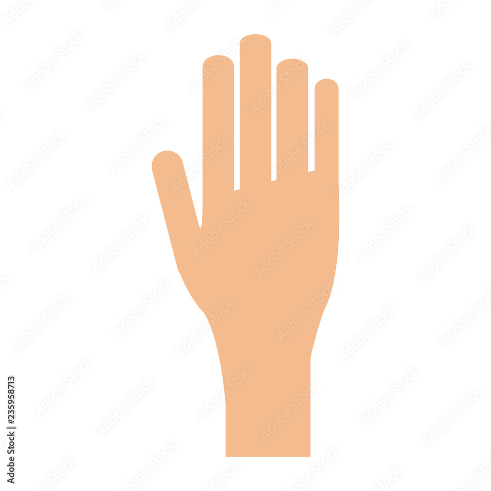 Hand with palm open Hand with palm open