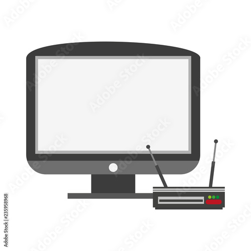 Naklejka Television and digital decoder