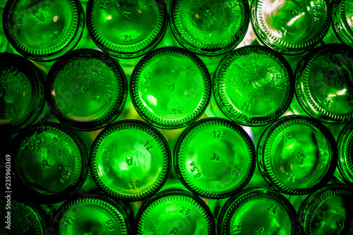 green glass bottles of beer