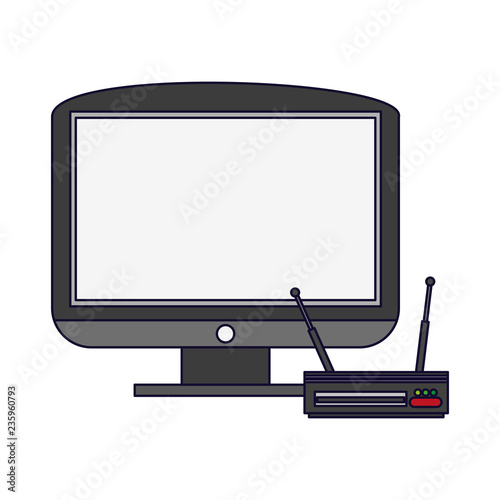 Plakat Television and digital decoder