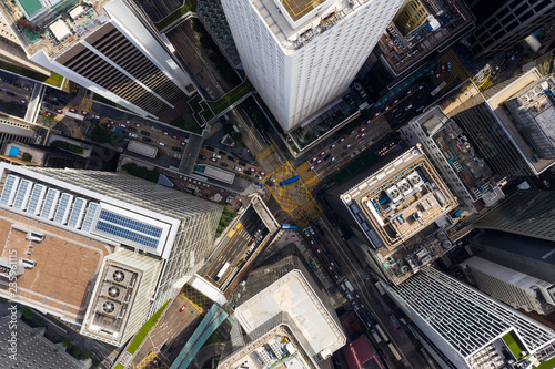Top view of Hong Kong traffic © leungchopan