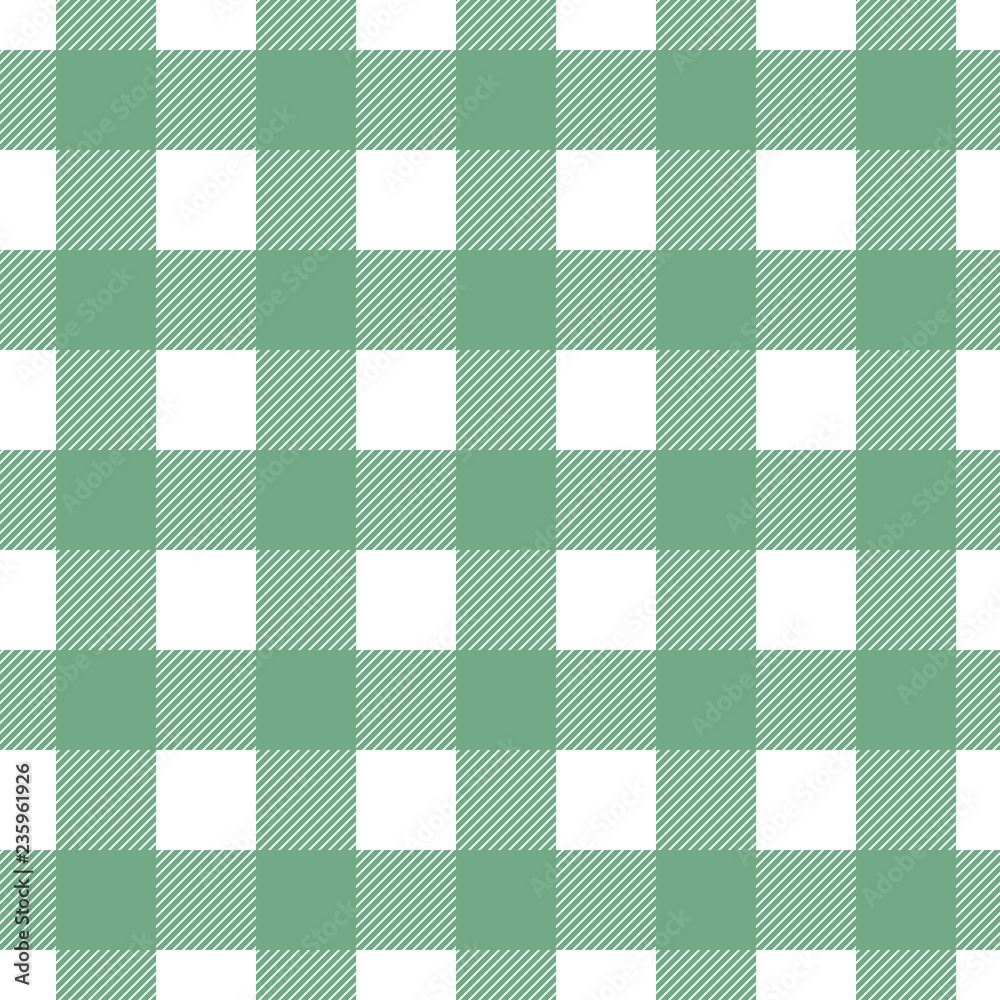 Seamless vector plaid, check pattern green and white. Design for wallpaper,  fabric, textile, wrapping. Simple background Stock Vector | Adobe Stock