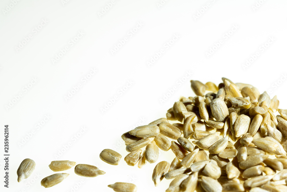 sunflower seeds on white background isolated sunflower seeds on white background isolated