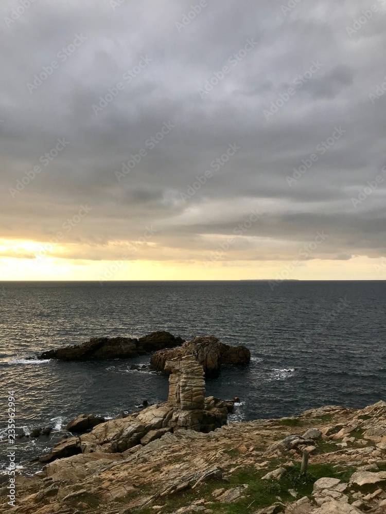Cliff of the côte sauvage, britanny, France. Cliff of the côte sauvage, britanny, France.