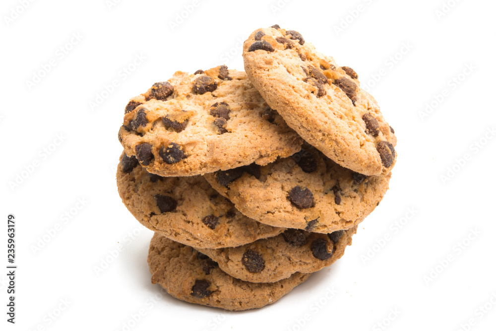 chocolate chip cookies isolated chocolate chip cookies isolated