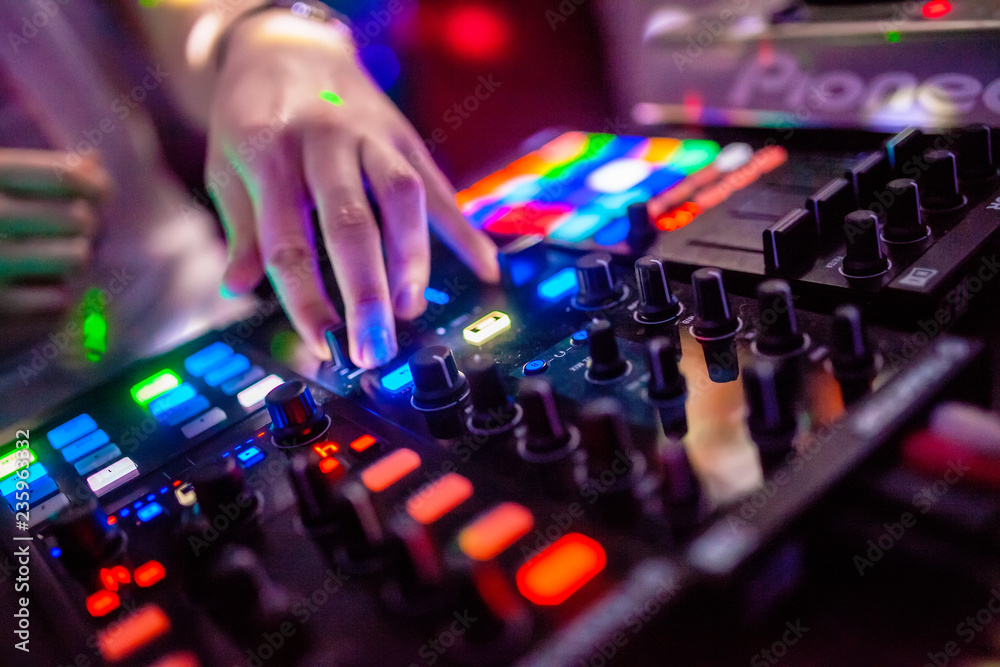 dj mixing music in club dj mixing music in club