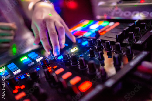 dj mixing music in club