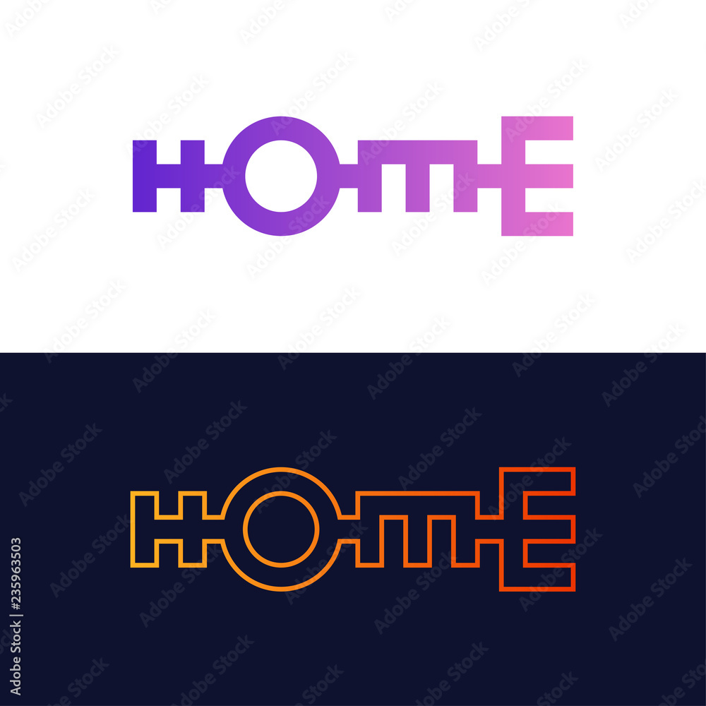 Obraz premium Strong text home lettering or typography in geometric style