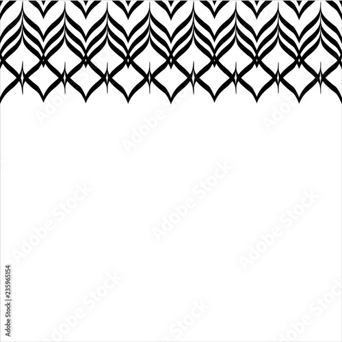 Linear Strokes Fern Seamless Horizontal Border