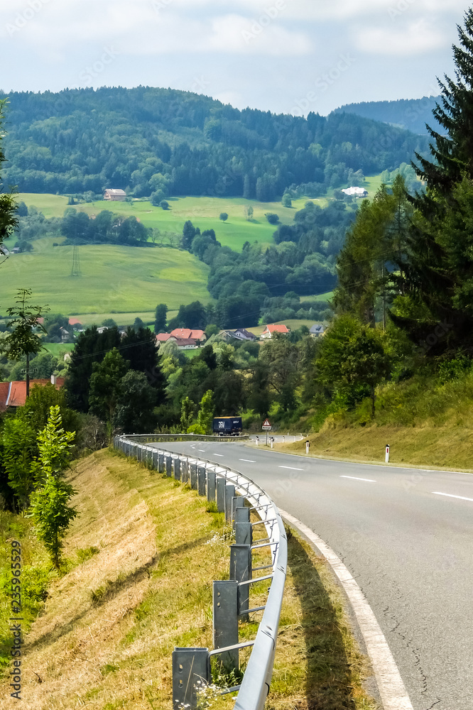 Griffen, Austria. Road curves in Austrian mountains.