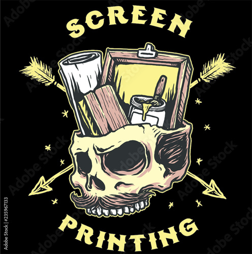 screen printing skull