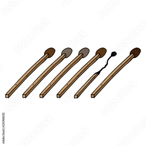Paper matches icon. Vector illustration of a match. Hand drawn matchbox.