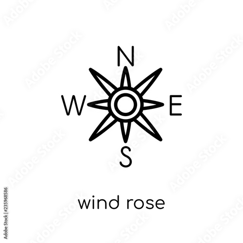 Wind rose icon from Camping collection.