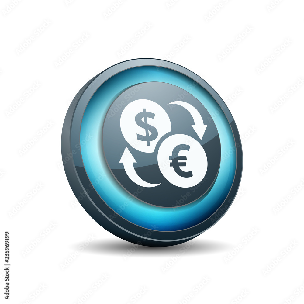 EUR USD currency exchange button illustration EUR USD currency exchange button illustration