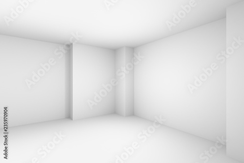 Empty abstract white room simple illustration.
