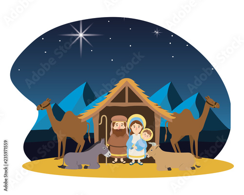 christmas nativity scene cartoon