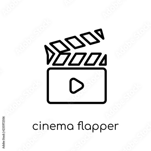 cinema flapper icon. Trendy modern flat linear vector cinema flapper icon on white background from thin line Cinema collection