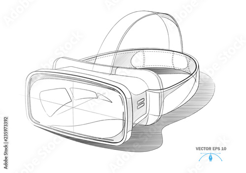 Vector virtual reality headset, VR mask mock up