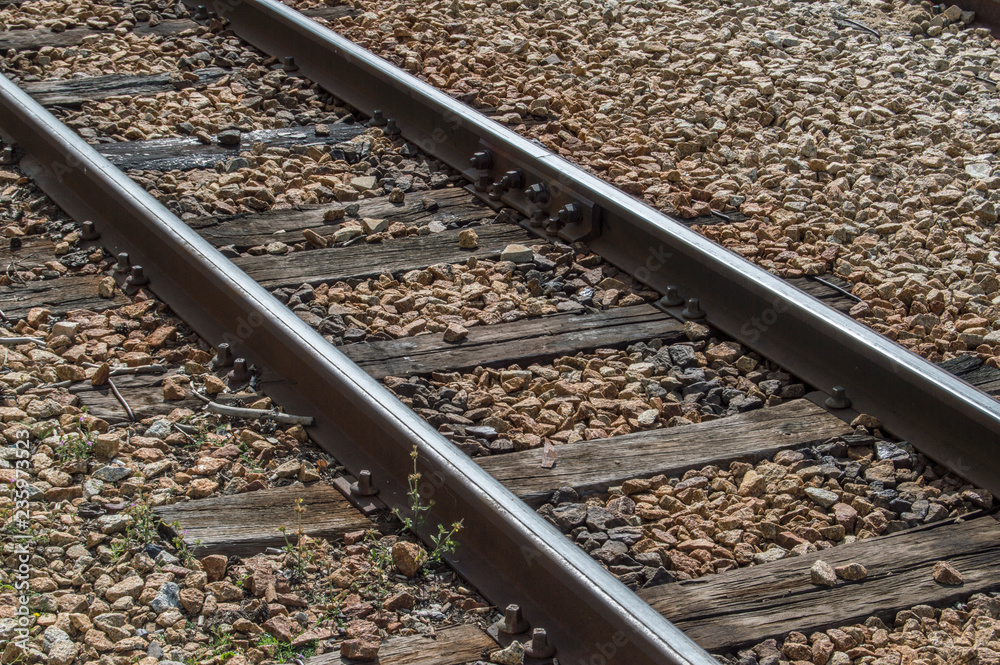 Vías de tren/ fondo con fragmento de vias de tren