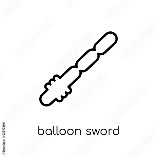 balloon sword icon. Trendy modern flat linear vector balloon sword icon on white background from thin line Circus collection, outline vector illustration