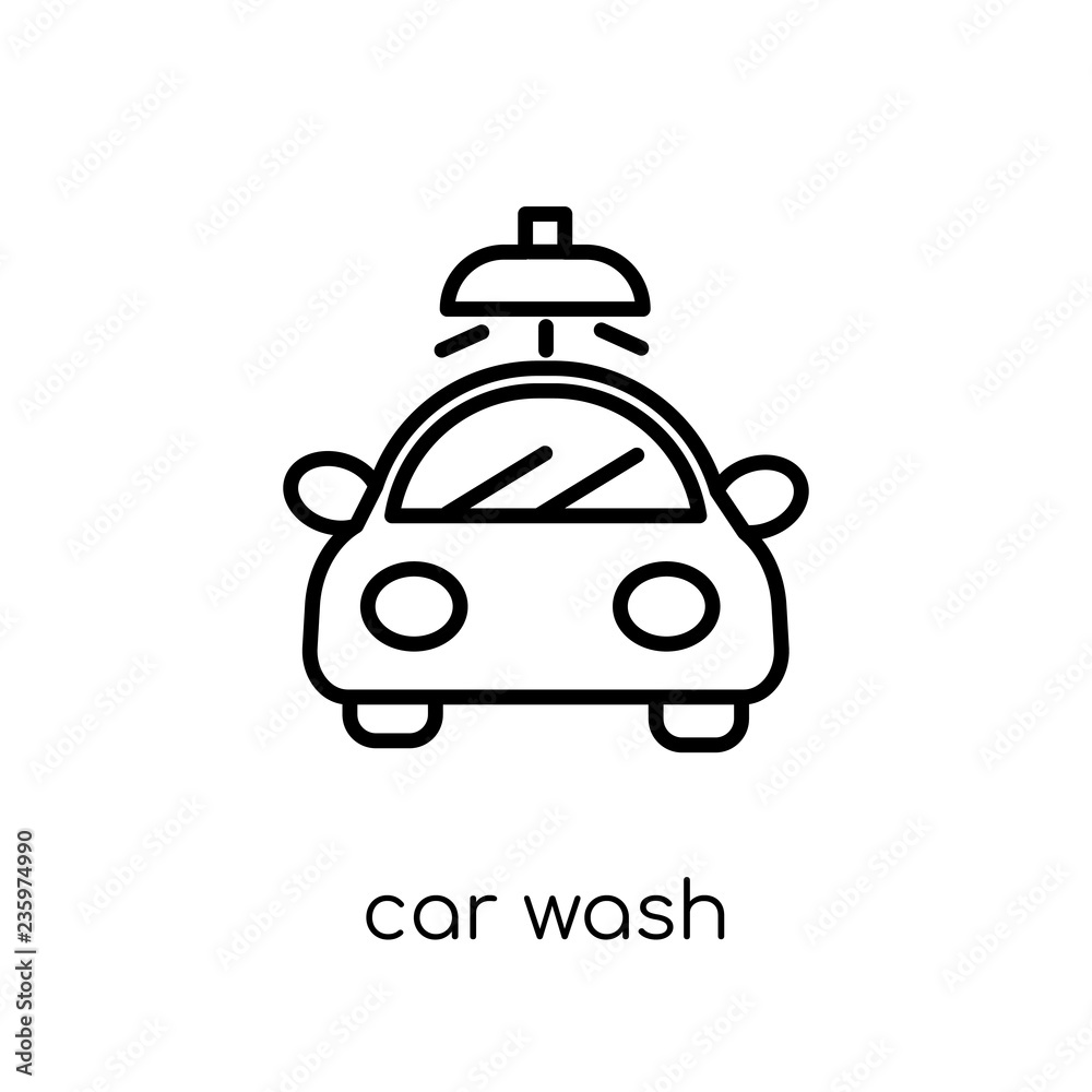 Obraz premium Car wash icon. Trendy modern flat linear vector Car wash icon on white background from thin line Cleaning collection