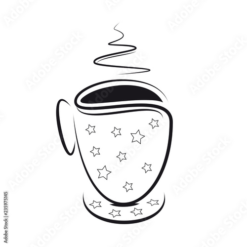 hohe kaffeetasse mit sternen