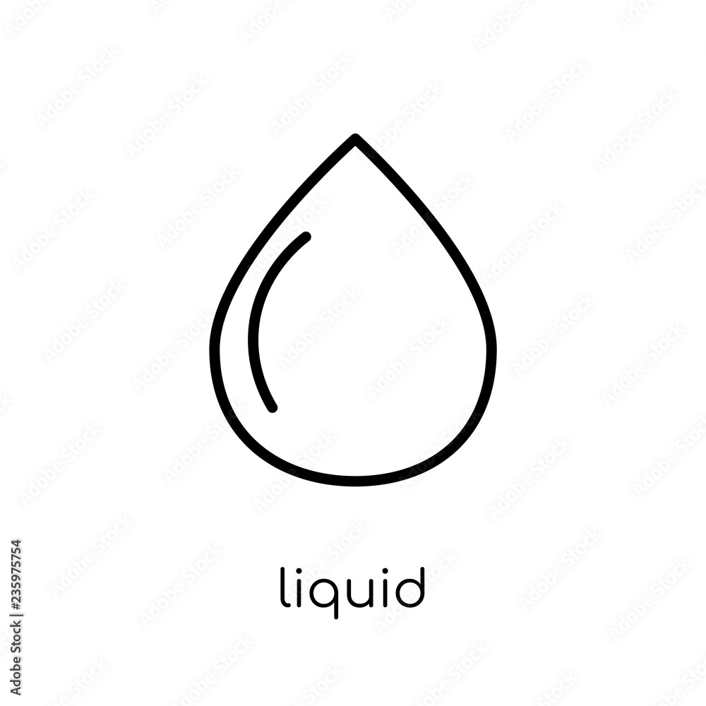 Liquid icon. Trendy modern flat linear vector Liquid icon on white background from thin line Cleaning collection Liquid icon. Trendy modern flat linear vector Liquid icon on white background from thin line Cleaning collection