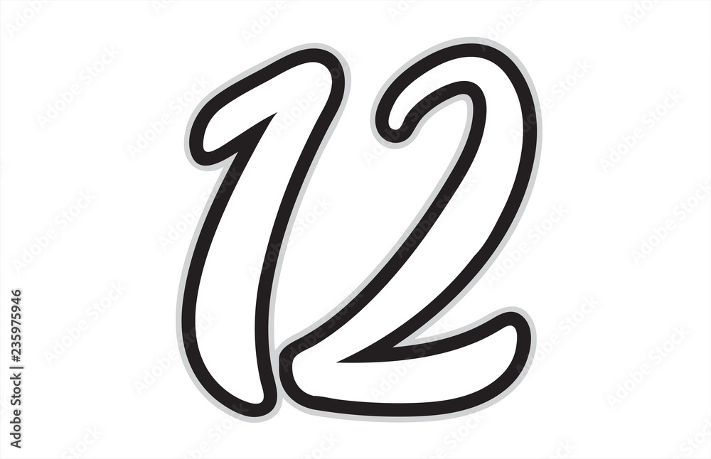 12 black and white number logo icon design 12 black and white number logo icon design