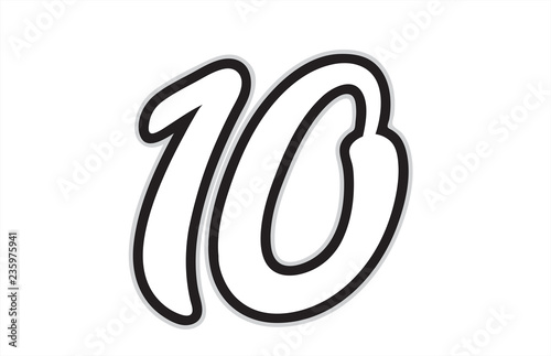 10 black and white number logo icon design