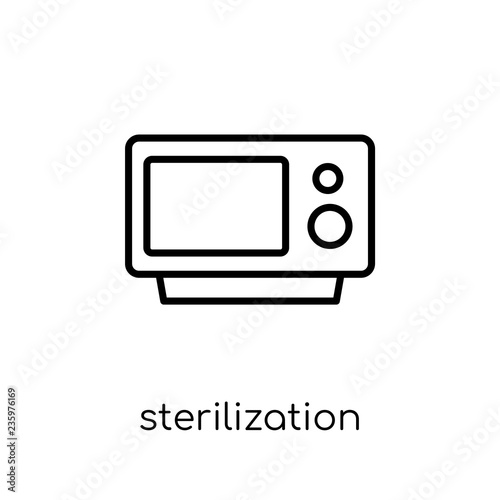 sterilization icon. Trendy modern flat linear vector sterilization icon on white background from thin line Cleaning collection
