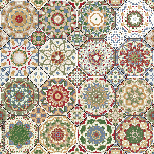 Set of octagonal and square patterns.