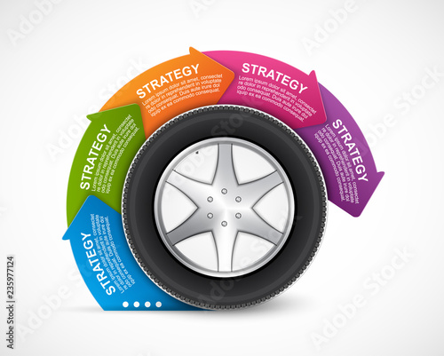 Car Wheel. Infographic Design Template. Vector illustration.