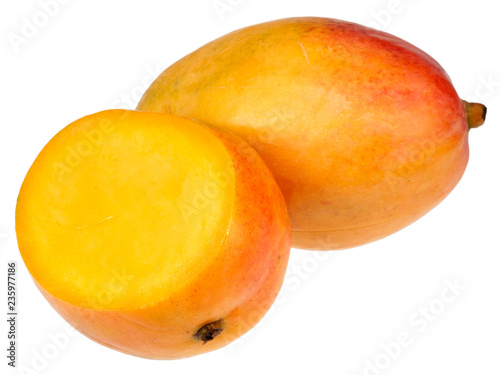 WHOLE AND HALF MANGO CUT OUT