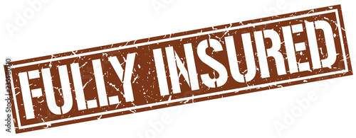fully insured square grunge stamp