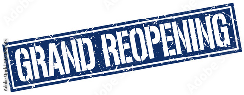 grand reopening square grunge stamp