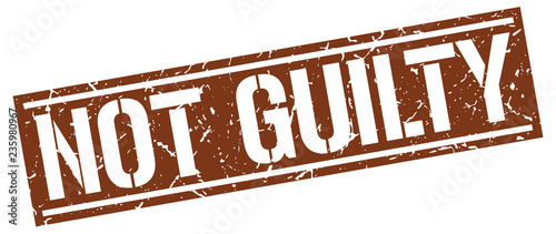 not guilty square grunge stamp