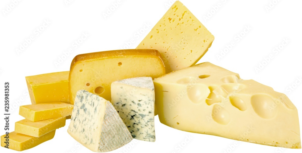 Fototapeta premium Various Kinds of Cheeses - Isolated