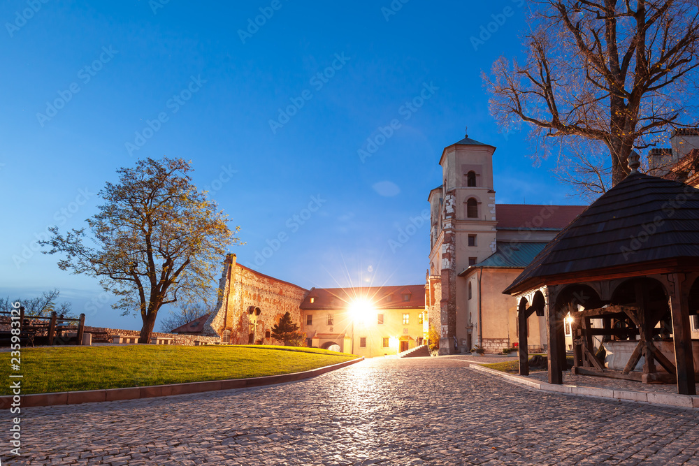 Courtyard of Benedictine abbey in Tyniec. It's worth seeing historical fortress founded in 1044 by King Casimir the Restorer located close to Krakow city