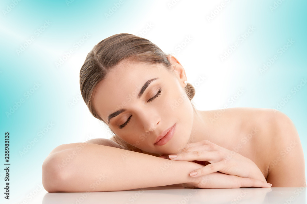 Woman with closed eyes. Beauty shot with perfect makeup. Woman with closed eyes. Beauty shot with perfect makeup.