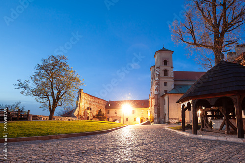 Obraz na płótnie Courtyard of Benedictine abbey in Tyniec. It's worth seeing historical fortress founded in 1044 by King Casimir the Restorer located close to Krakow city w salonie