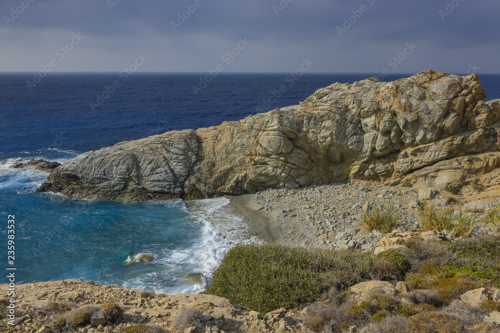 absolute insider tip, dreamlike lonely bay on the laid back Greek island of Ikaria on the Mediterranean